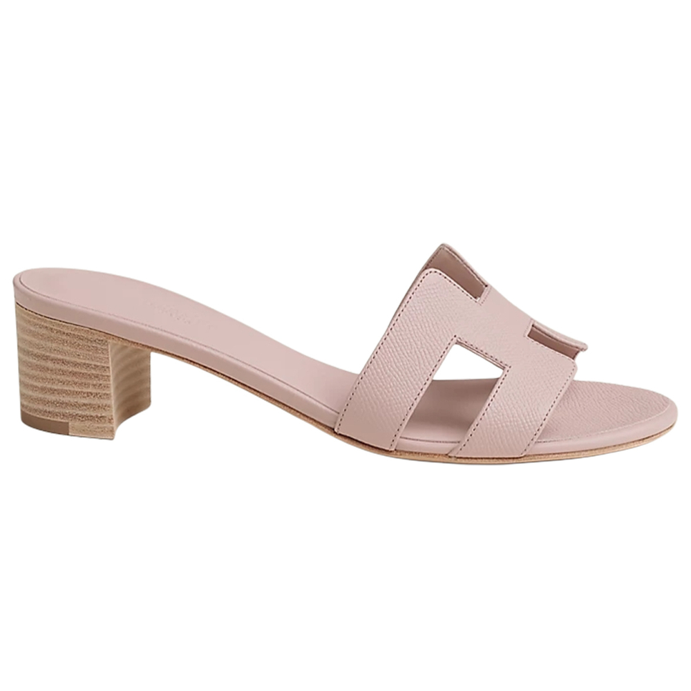 Hermes fashion one-word slippers women's gray pink, H151215Z 27