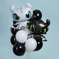 Шар (32''/81 см) Фигура, Любимый Дракон, Белый, 1 шт. в уп.