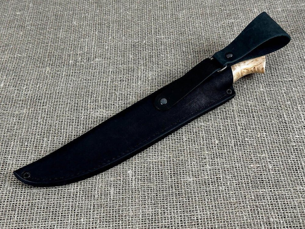 Финский нож Леуку, сталь Х12МФ, рукоять карельская берёза