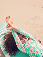 Купальник слитный на молнии для девочки Next AB7-028, Зеленый, Розовый