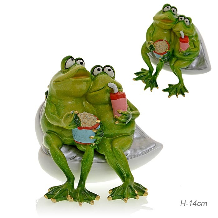 Статуэтка Лягушки в кресле, полистоун 14 см