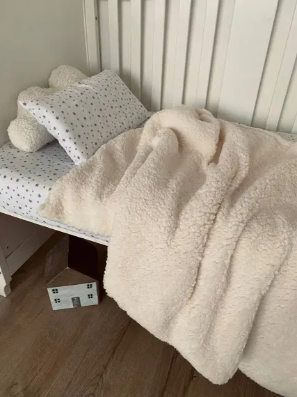 Плед покрывало МАЛИНА home бежевое плюшевое