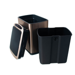 Ведро для мусора сенсорное, прямоугольное, узкое, внутр ведро, Foodatlas JAH-5311, 20 л (золотой)