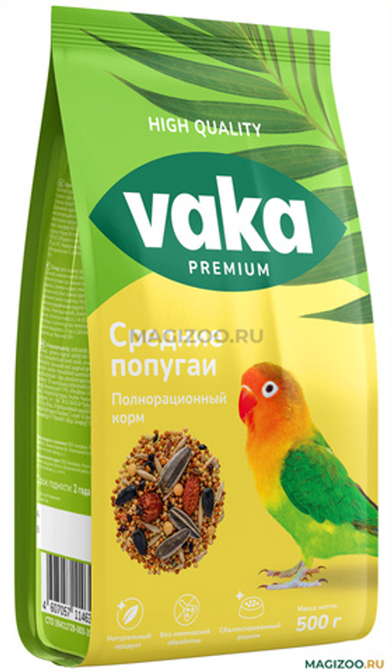 VAKA Корм для средних попугаев 0,5 кг