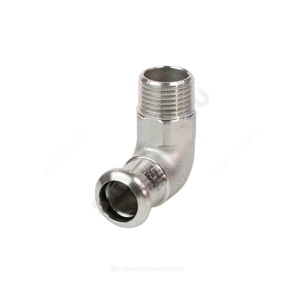 Угольник сталь нерж AISI 316L 90гр Дн 18х1/2" Ру16 пресс/НР Inoxpres RM 197102018
