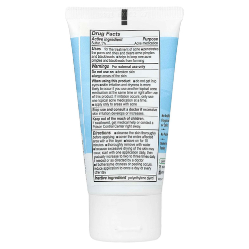 De La Cruz, Мазь для лечения акне с 5% серой, для чувствительной кожи, 74 г (2,6 унции)