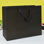 Пакет бумажный 32*26*13см с ручками Крафт черный