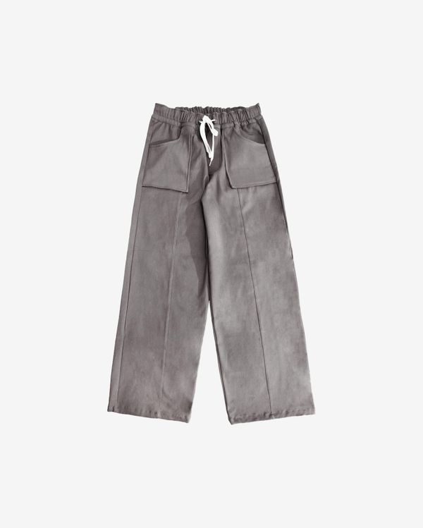 Брюки широкие хлопковые серые - фото 1