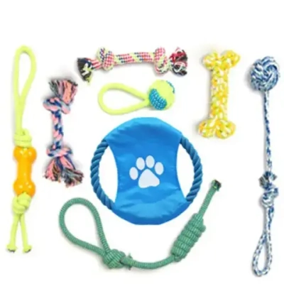 Набор игрушек для собак всех пород 8шт «НЕСКУЧАЙКА», цвет мульти, (пакет с подвесом)
