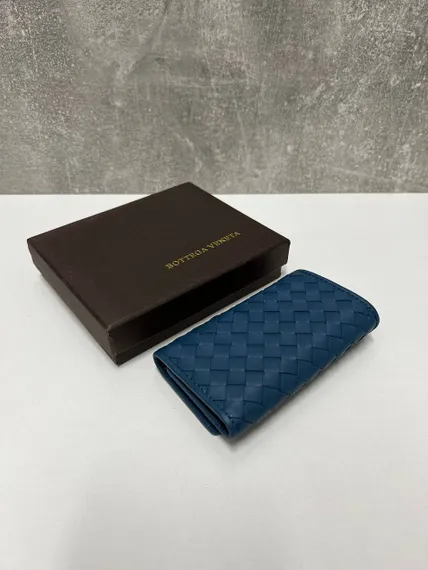 Ключница Bottega Veneta Intrecciato синий