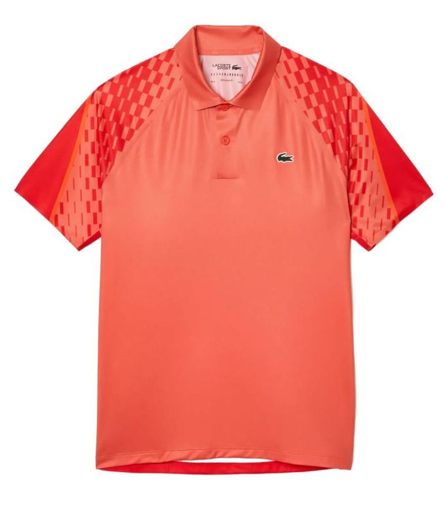 Мужское теннисное поло Lacoste Tennis x Novak Djokovic Tricolour Polo Shirt - orange/red/orange