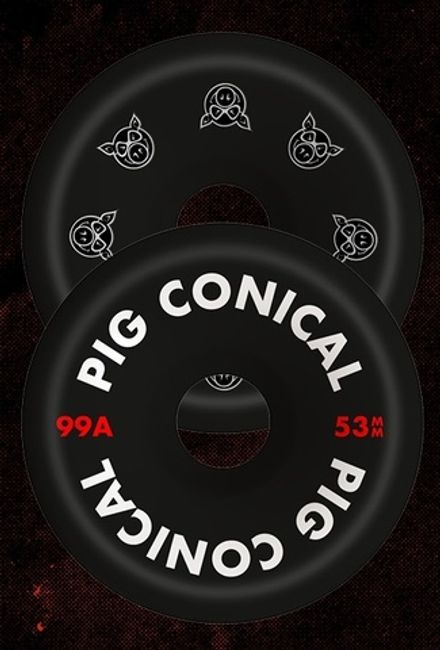 Купить Колеса для скейтборда Pig CONICAL 99A BLACK (53)