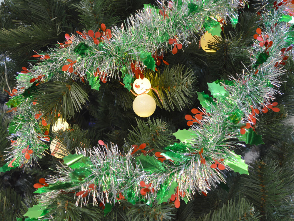 Мишура новогодняя 2м*9см "Лепестки" микс цветов 991359