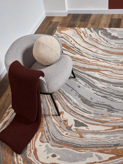 Плед из хлопка жемчужной вязки коричневого цвета из коллекции essential, 130x180 см