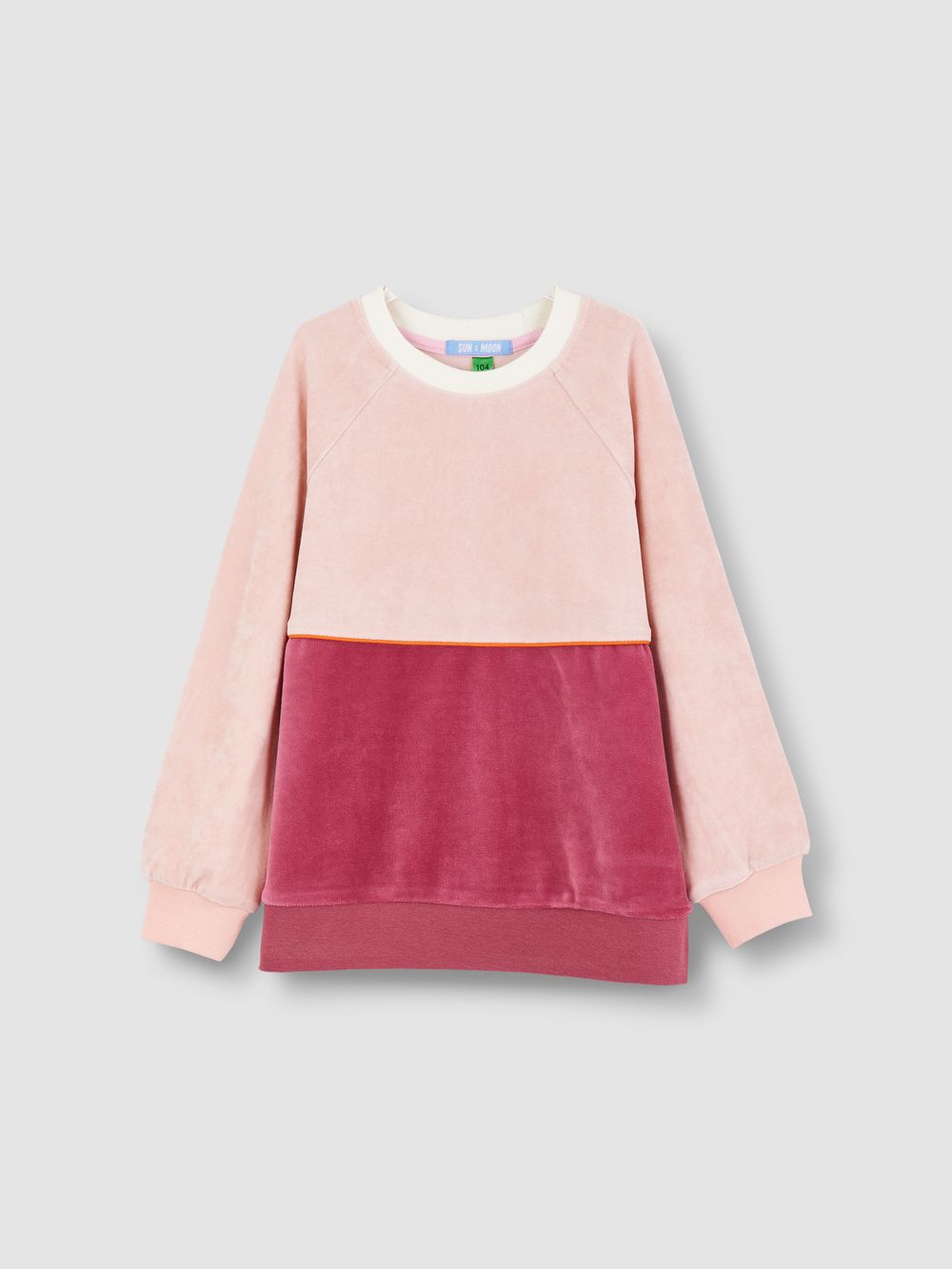 Велюровый свитшот ПУДРА/БРУСНИКА