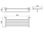 Полка для полотенец 630 мм нерж. сталь BARCELONA 16916.B глянцевый