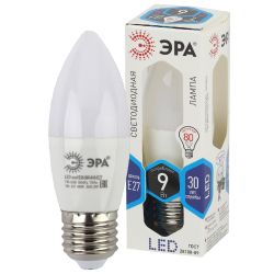 Лампа светодиодная ЭРА STD LED B35-9W-840-E27 9Вт свеча нейтральный белый свeт Е27 | Лампы cветодиодные Свеча (B/C)