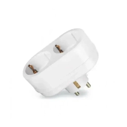 Двойник, разветвитель сетевой с заземлением TOKER 2T2, белый