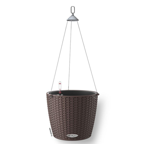 Кашпо Lechuza "Nido Cottage Complete mocha" (пластик), D27xH23 см