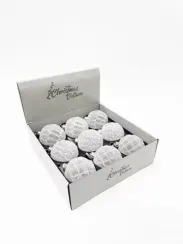 Набор винтажных стеклянных шаров Ледяная дымка 80 мм., 9 шт., белый, Christmas DeLuxe (13045)