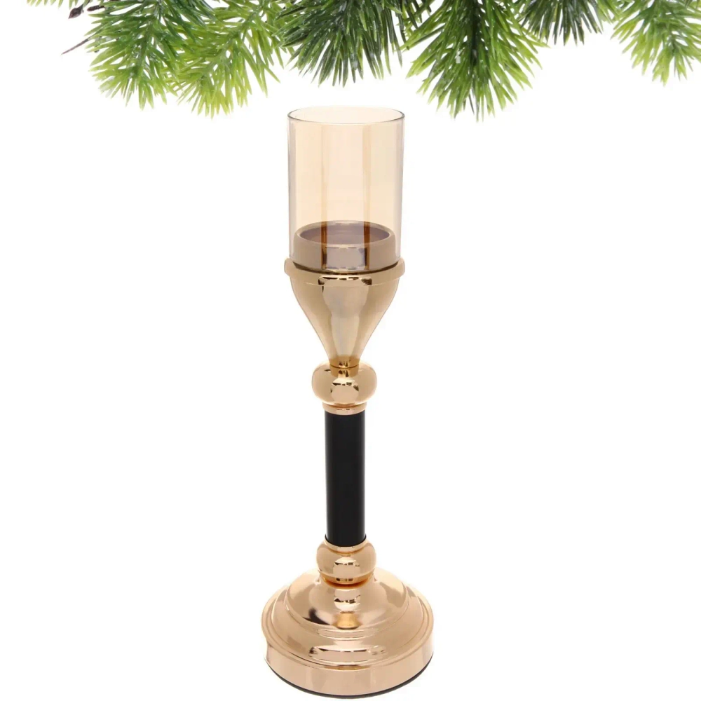 Подсвечник «BOHEMIA» 35*12*12 см, Золото/черный