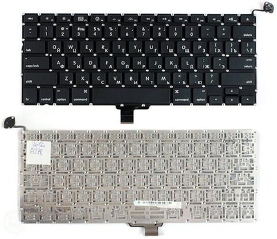 Клавиатура для ноутбука MacBook A1278 13.3" черная плоский Enter