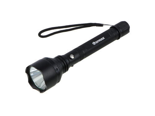 Фонарик ЕРМАК 1 LED 2400мАч зарядка 220-240В/12В 5,6*5,6*24,5см 5 режимов металл (10шт/кор)