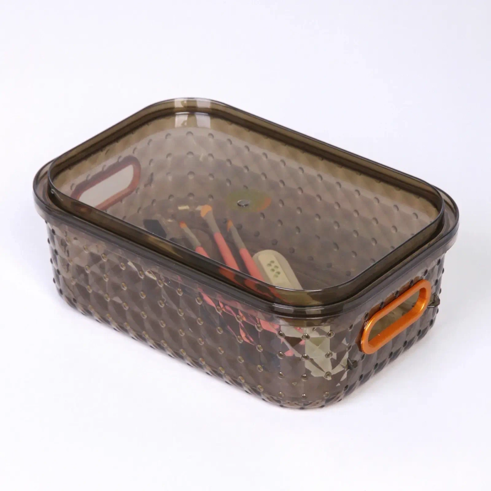 Контейнер для хранения с крышкой «ЛАМИНГТОН», цвет кофейный, 25*17*8.5см