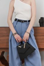 БАЗОВЫЙ ТОНКИЙ РЕМЕНЬ С МЯТОЙ ПРЯЖКОЙ BLACK