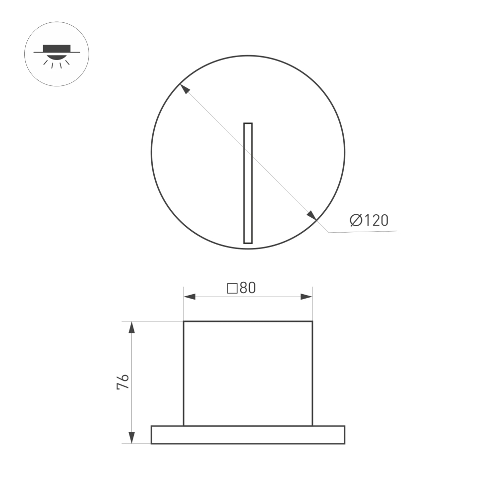 Светильник LT-TIE-R120-3W Warm3000 (WH, 25x45 deg, 230V) (Arlight, IP65 Бетон, 3 года) 050874