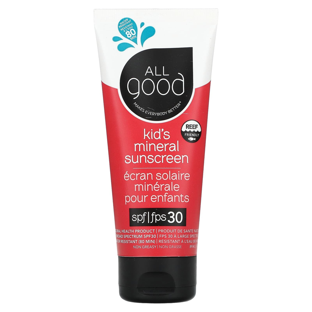All Good Products, Минеральное солнцезащитное средство для детей, SPF 30, 89 мл (3 жидк. унц.)