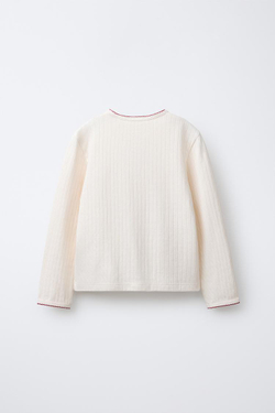 ZARA ПИЖАМА «СНЕЖИНКА» С ВЫШИВКОЙ КРЕСТИКОМ И ПОЛОСКАМИ, БУРГУНДИ