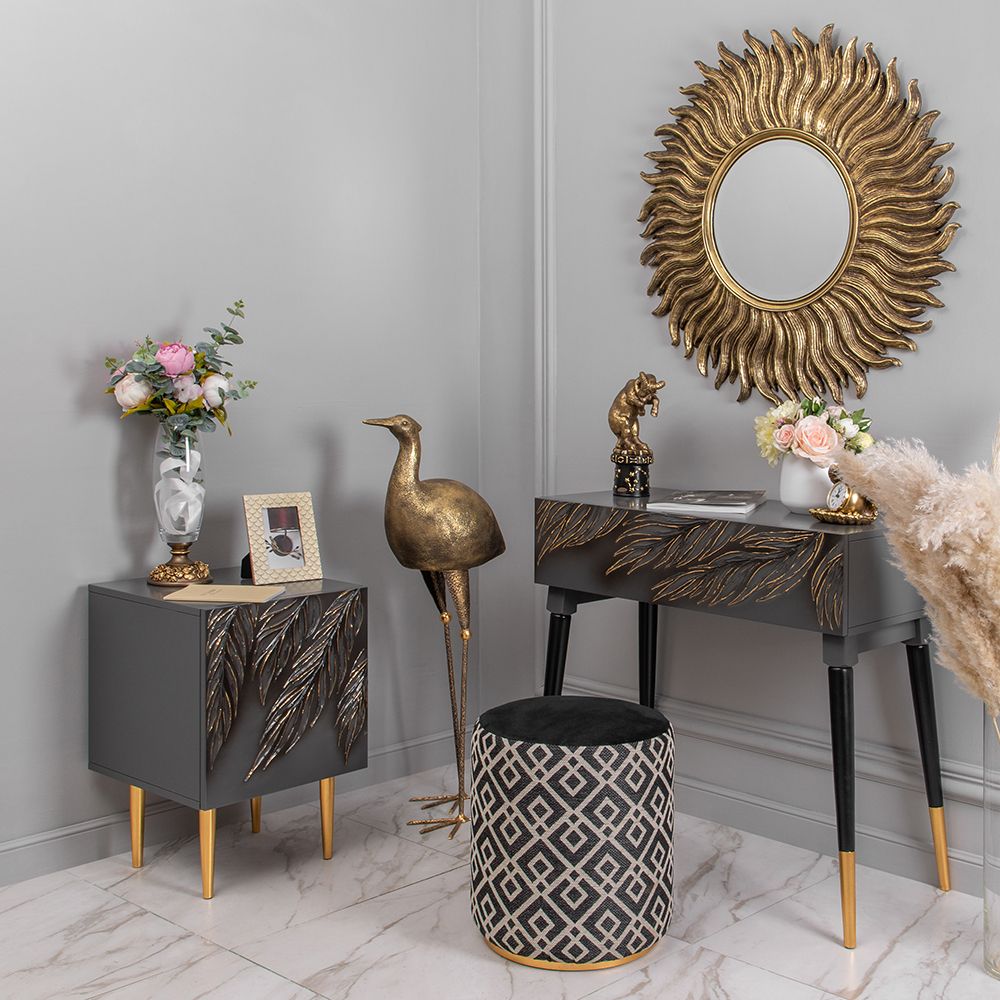 Тумба прикроватная Тропик Стайл Серый Голд правая