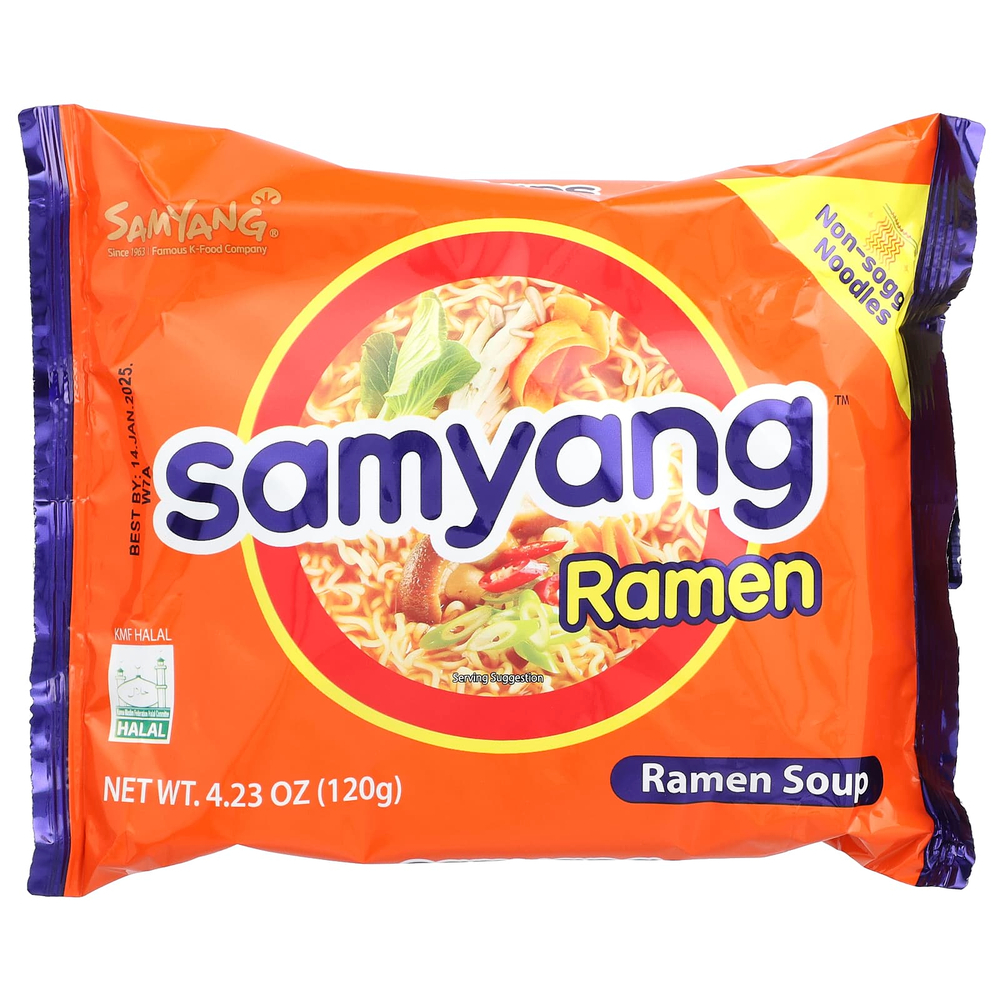 Samyang, Суп рамен, 4 упаковки по 120 г (4,23 унции)