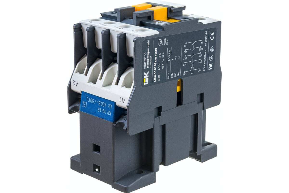 Контактор КМИ-11810 18А 400В/АС3 1НО IEK