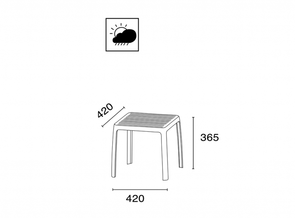 Столик пластиковый для шезлонга Wave Side Table