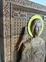 Освященная Икона Св. мученика Трифона 23.5х19см дуб