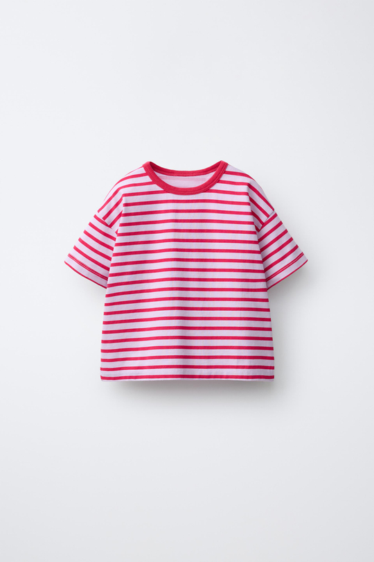 ZARA ФУТБОЛКА В ПОЛОСКУ, КРАСНЫЙ