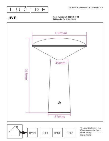 Уличный светодиодный светильник Lucide Jive 02807/04/30