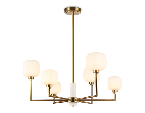 Светильник на штанге LH53015/6 BS/FR латунь/белый матовый G9*6 max 40W D690*680