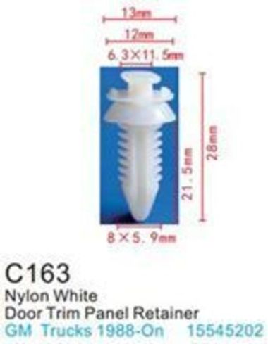 Клипса для крепления внутренней обшивки а/м GM пластиковая (100шт/уп.) Forsage клипса C0163( GM )