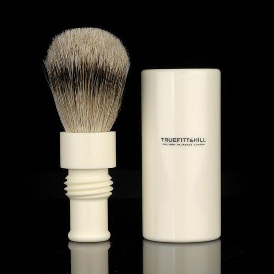 ИЗОГНУТАЯ КИСТЬ ДЛЯ БРИТЬЯ ВОРС СЕРЕБРИСТОГО БАРСУКА СЛОНОВАЯ КОСТЬ T&H