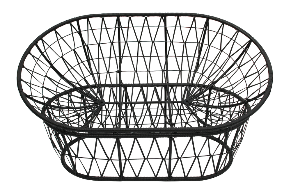 Диван Мамасан арт.CN7034-MT ротанг искусственный 1 уп (диван черный+ подушка коричневая+подставка) (М) "Garden story"