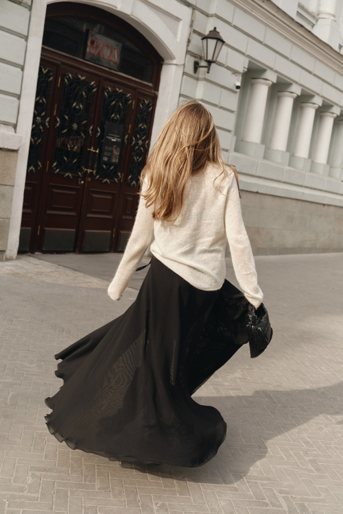 Юбка длинная на завязках