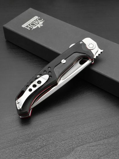 Нож НОКС Кугуар С (332-106406) сатин/керам подшип/G10 «Black-red»