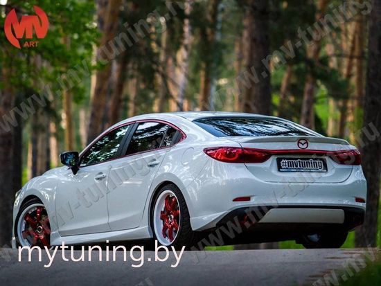 Диффузор заднего бампера var.3 для Mazda 6 (ровный)