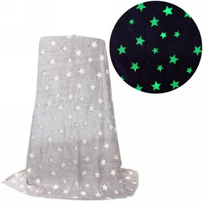 Плед 150*200см «Neon-Звезды» светящийся, цвет серый, микрофлис Ультрамарин