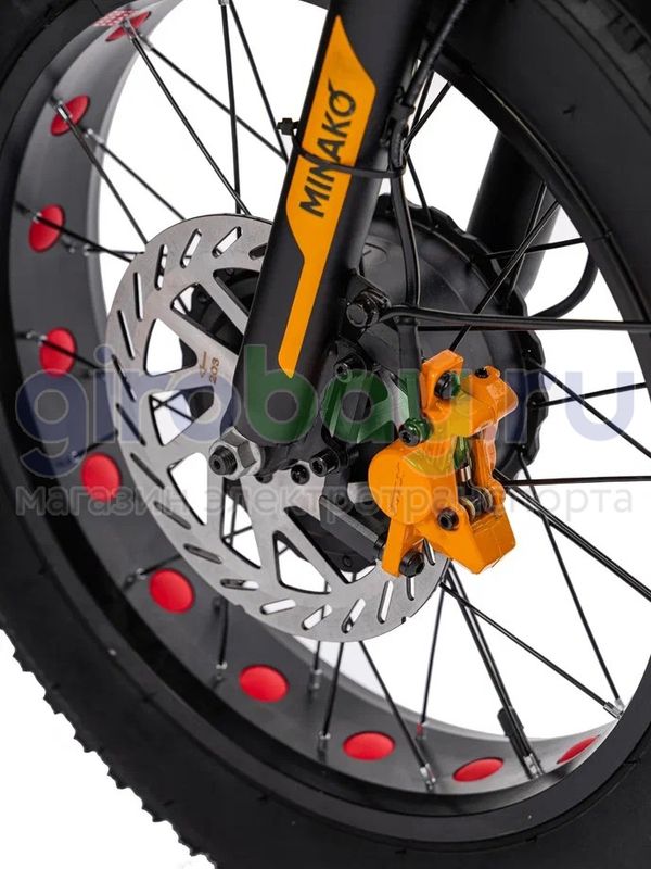 Электровелосипед Minako F10 Pro Dual 48V/20Ah (полный привод) 2025 года - Желтый обод