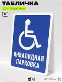 Табличка для парковки "Инвалидная парковка", для дома, офиса, организаций, 40х30 см, Silver Plane x Айдентика Технолоджи