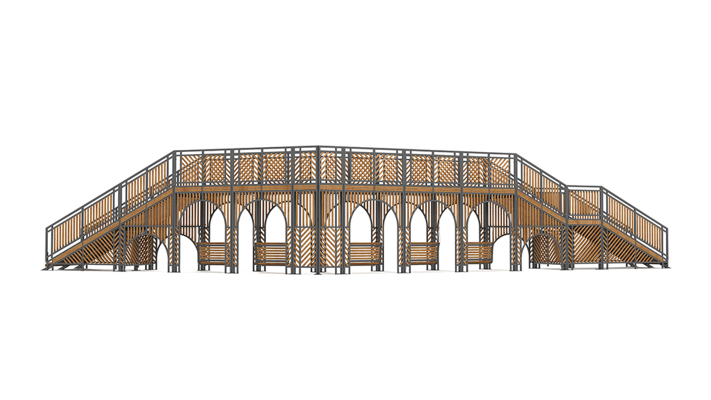 Мост-пергола с качелями SK00277
